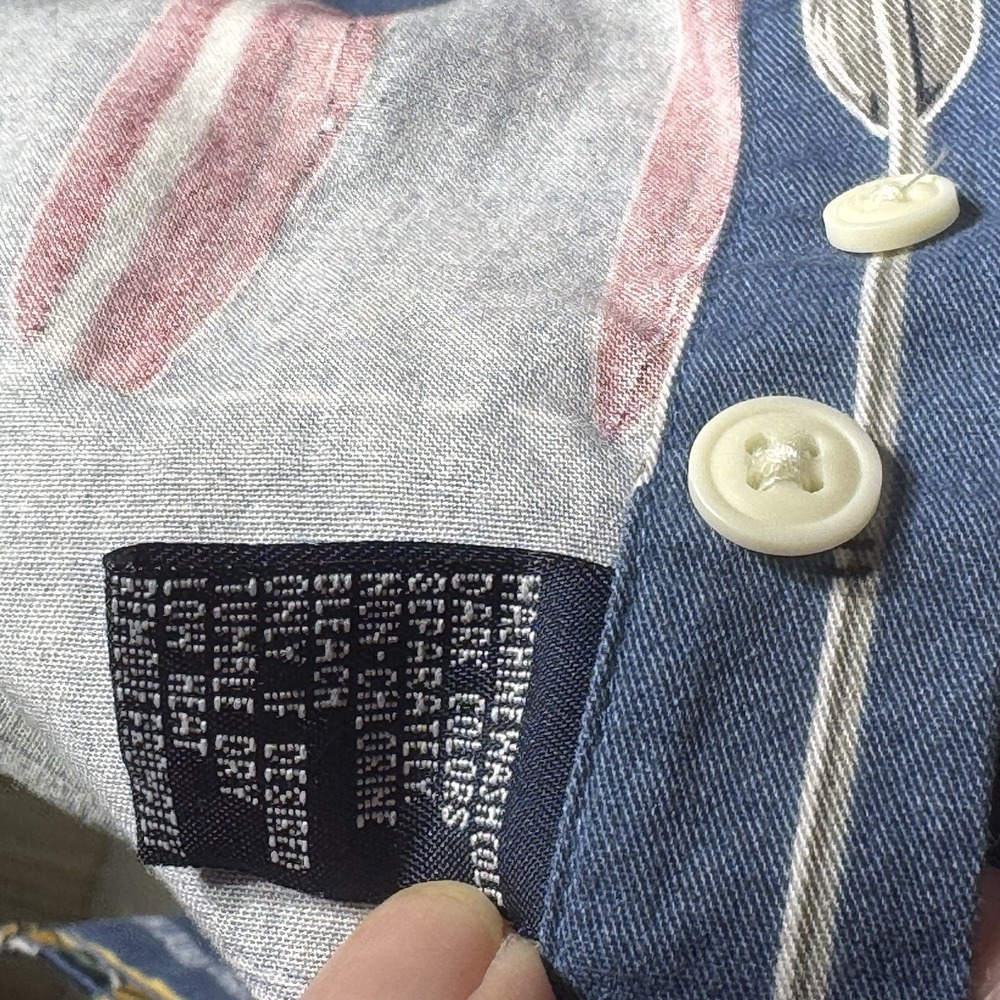 Vintage Men's Size Medium Chaps Ralph Lauren AOP Button Up Shirt Boat Kayak Lake - Picture 7 of 7